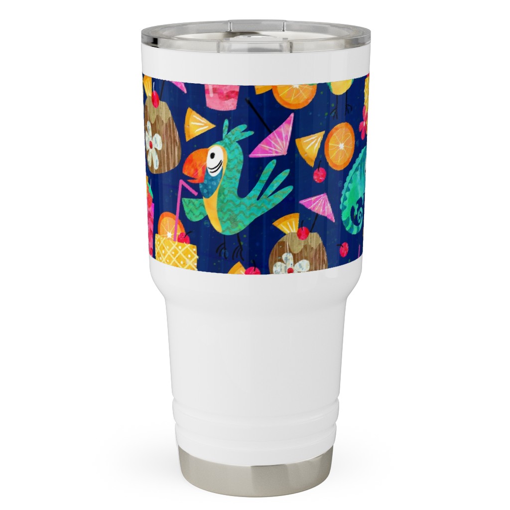 Chillaxin - Blue on Multi Travel Tumbler, 30oz, Multicolor