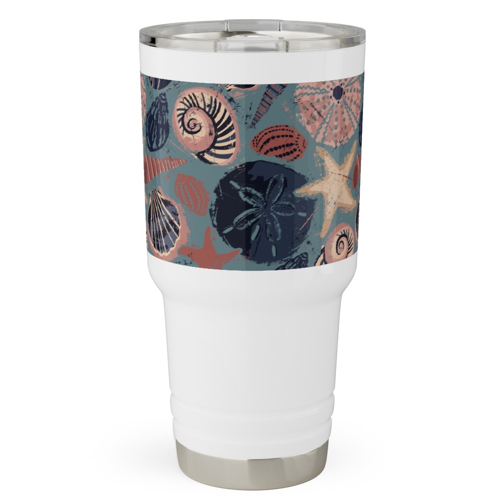 Seashells and Slate - Multi Travel Tumbler, 30oz, Multicolor