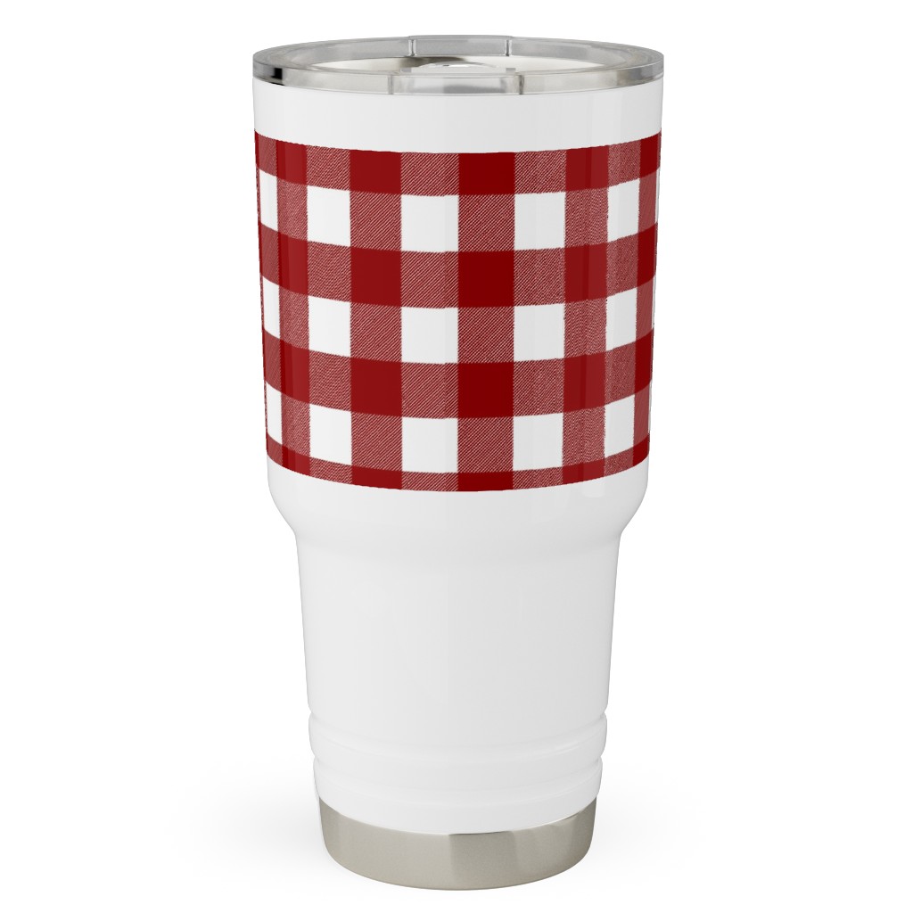 Traditional Red Buffalo Plaid Travel Tumbler, 30oz, Red