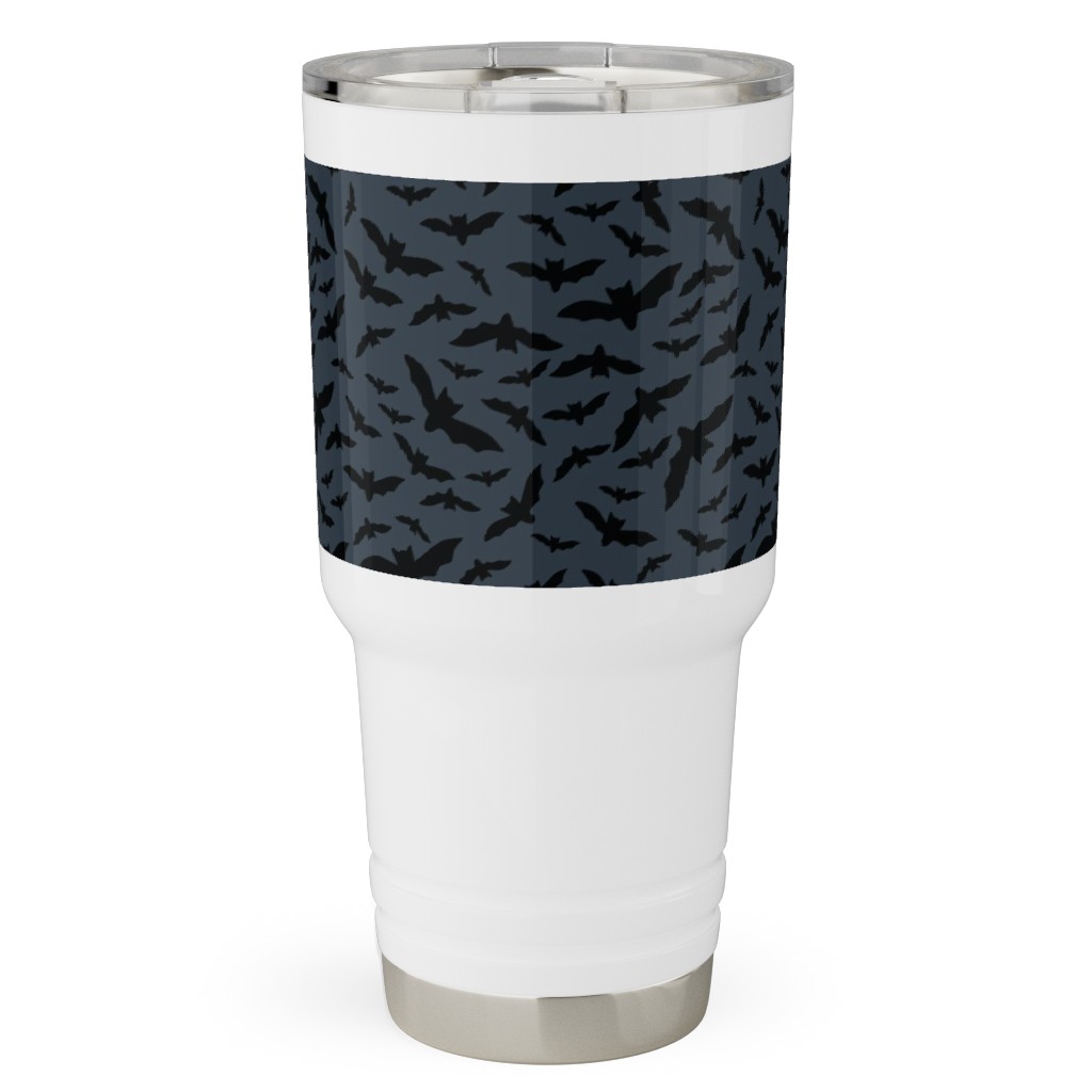 Halloween Black Bats Travel Tumbler, 30oz, Black