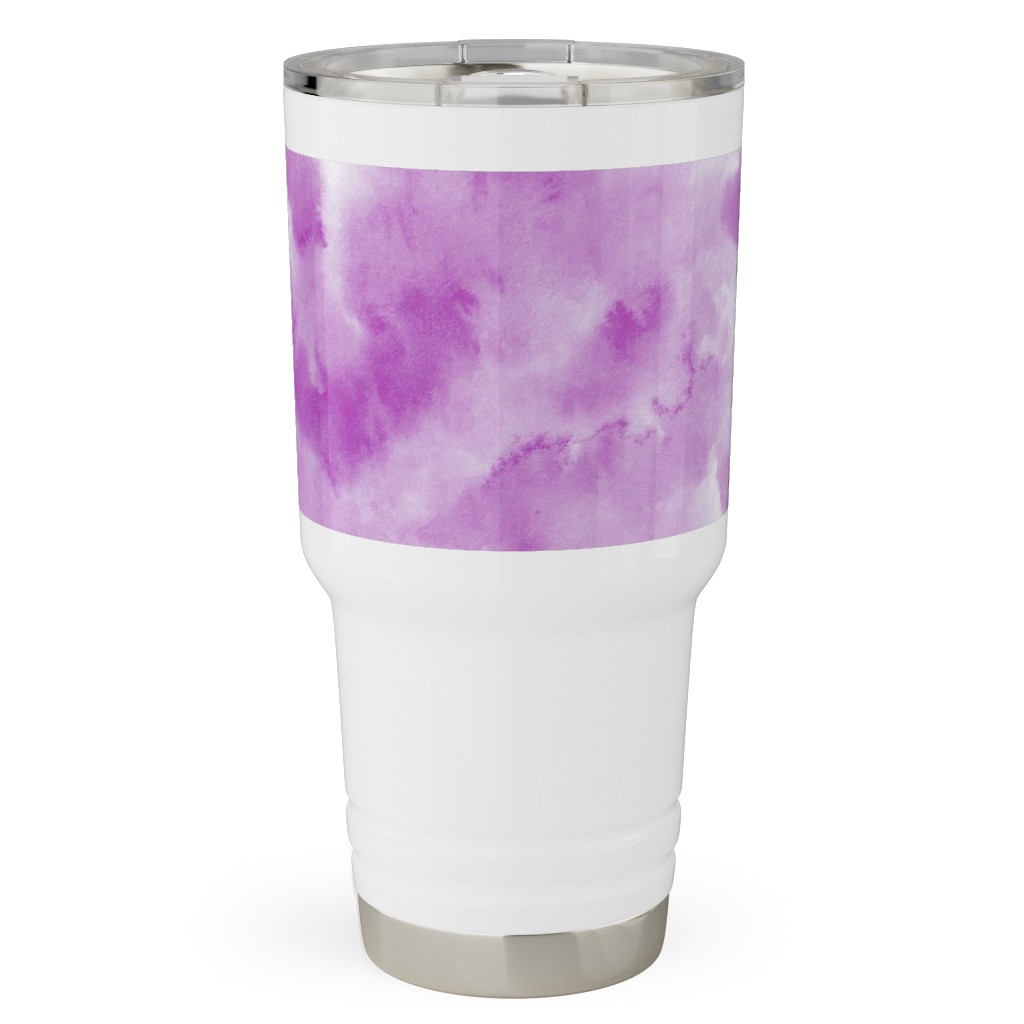 Watercolor Texture - Purple Travel Tumbler, 30oz, Purple