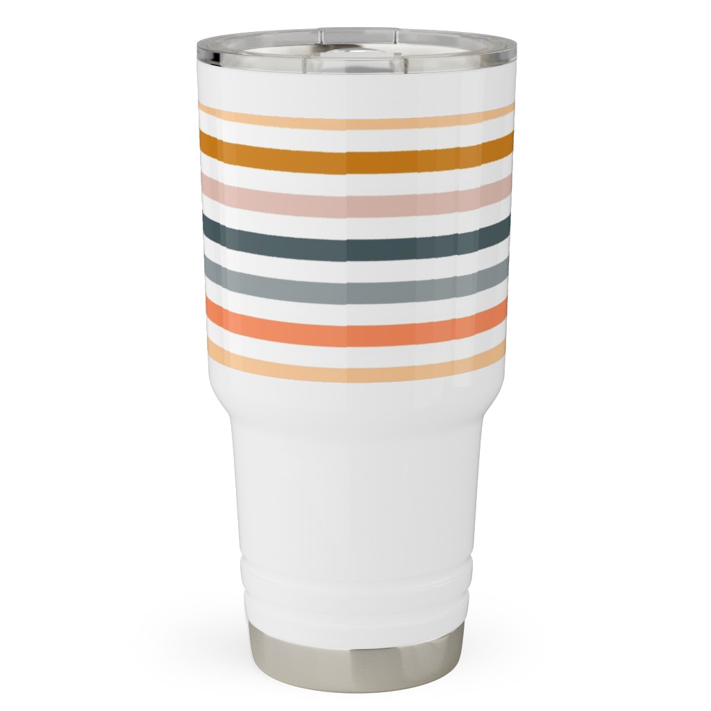 Multicolor Stripes - Warm Travel Tumbler, 30oz, Multicolor