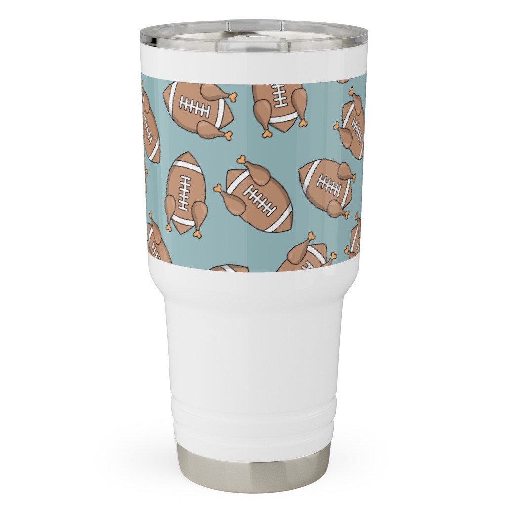 Turkey Football Travel Tumbler, 30oz, Blue