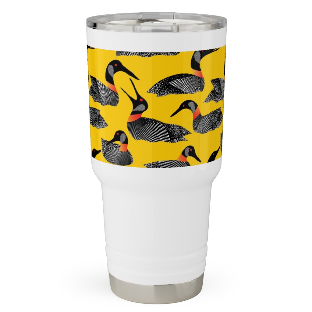 Common Loon of Canada - Yellow Travel Tumbler, 30oz, Yellow