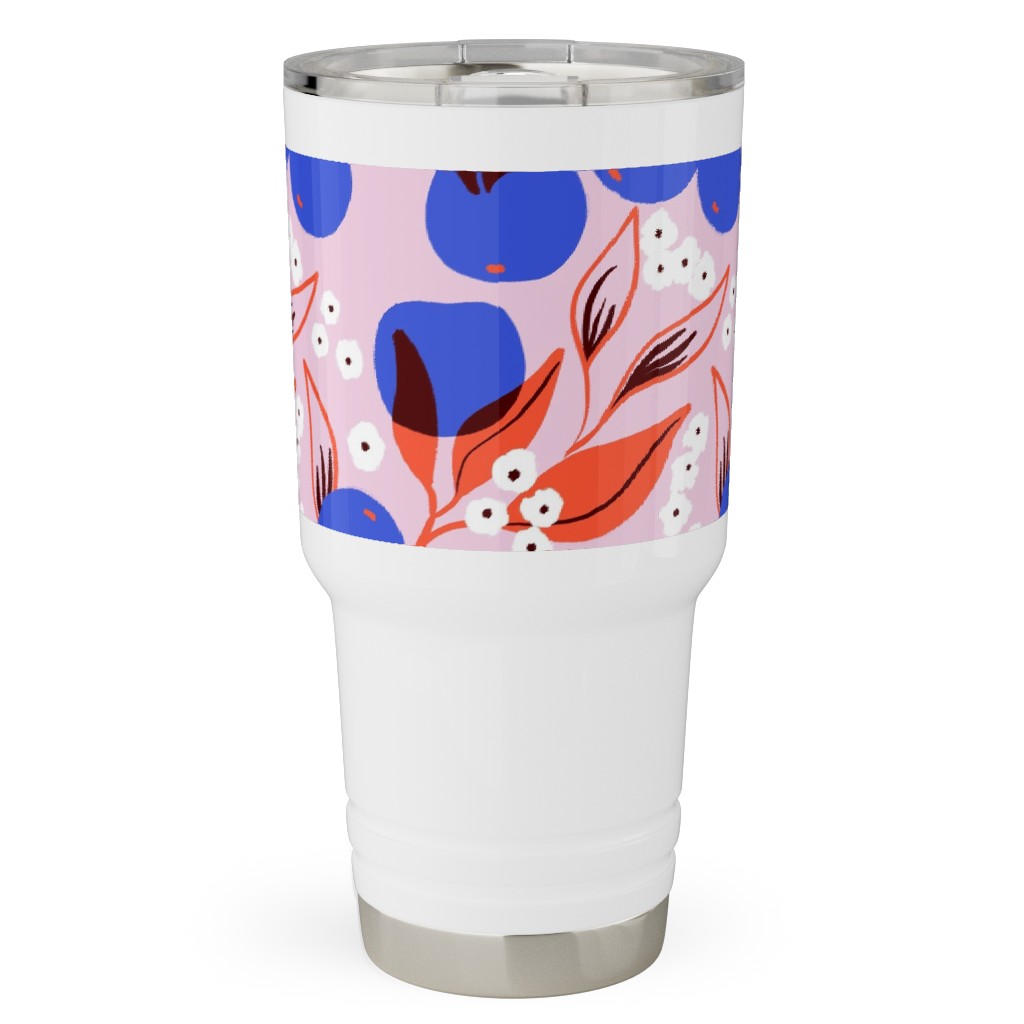 Abstract Fruits and Flowers - Multi Travel Tumbler, 30oz, Multicolor