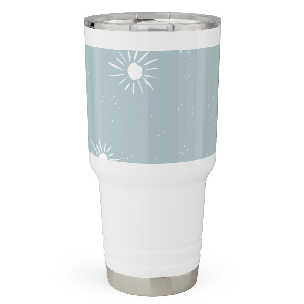 Seventies Retro Style Sunshine Travel Tumbler, 30oz, Blue, Celeste