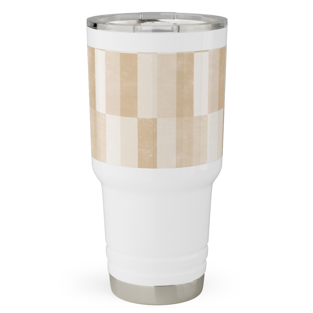 Cosmo Tile - Golden Travel Tumbler, 30oz, Beige, Pearl