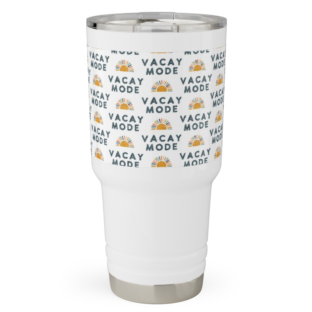 Vacay Mode and Sunshine Travel Tumbler, 30oz, Yellow