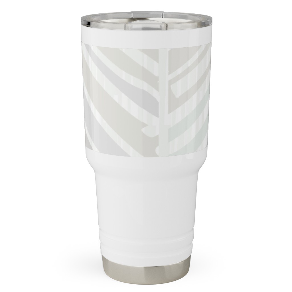 Herringbone Hues Travel Tumbler, 30oz, Gray, Silver Lining