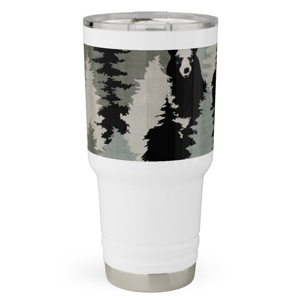 Bears Texture - Green Travel Tumbler, 30oz, Green, Classic Green