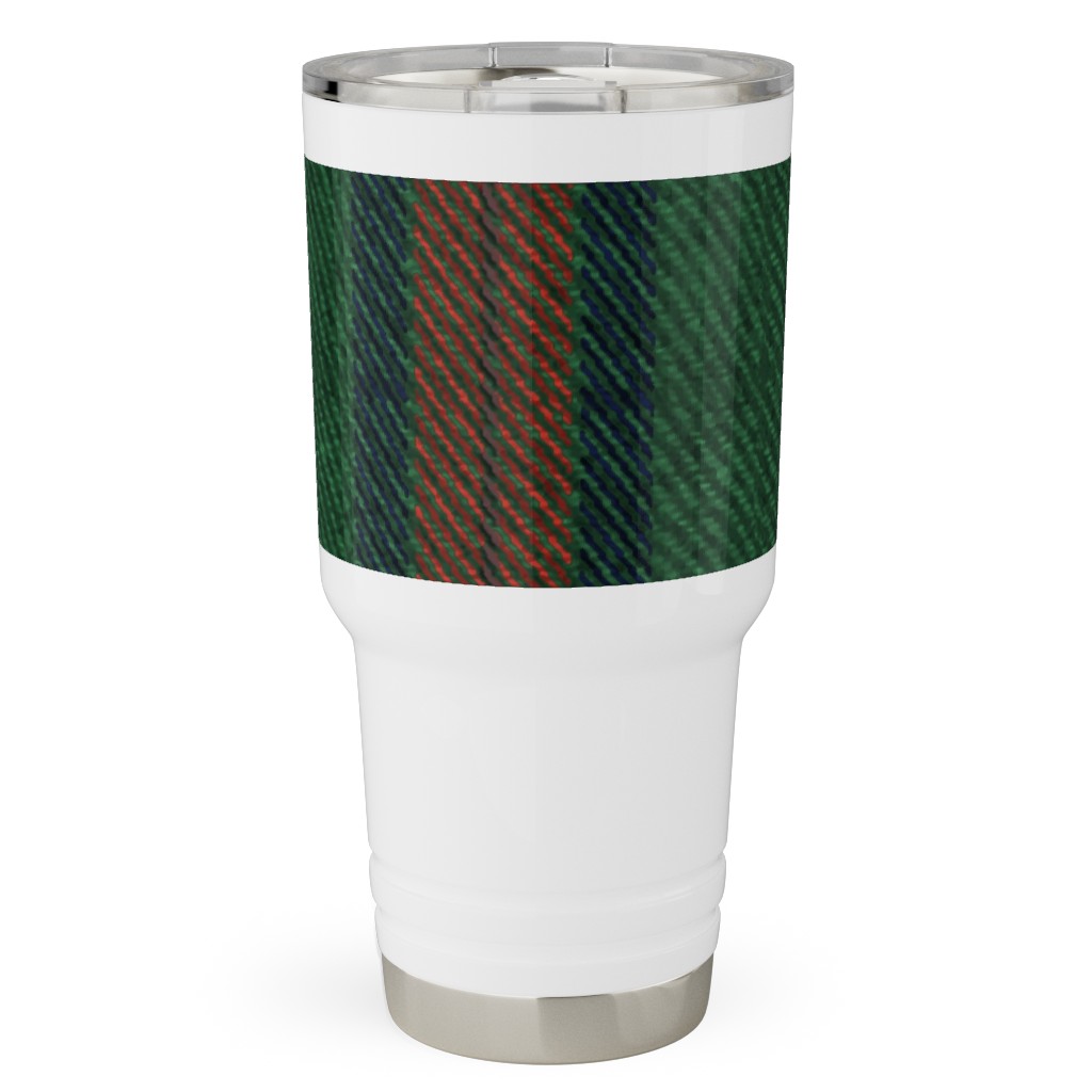 Holiday Tartan Travel Tumbler, 30oz, Green