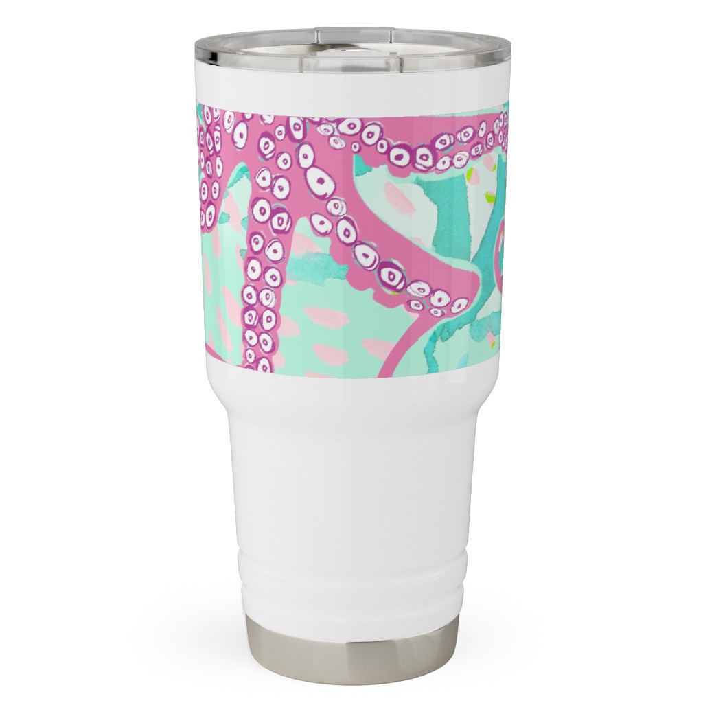 Oceana - Pink and Teal Travel Tumbler, 30oz, Multicolor