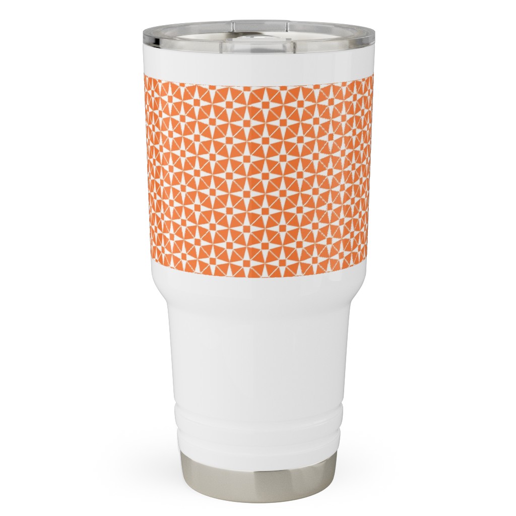 Starburst Geometric - Orange Travel Tumbler, 30oz, Orange