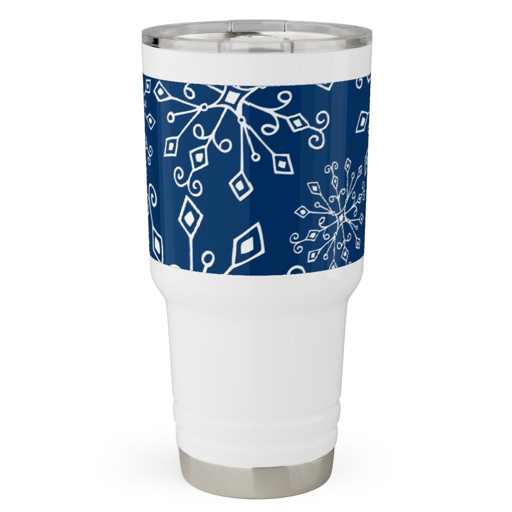 Frost Snowflakes Travel Tumbler, 30oz, Blue