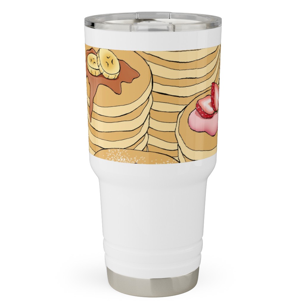 Flapjack Stack Travel Tumbler, 30oz, Beige, Pearl