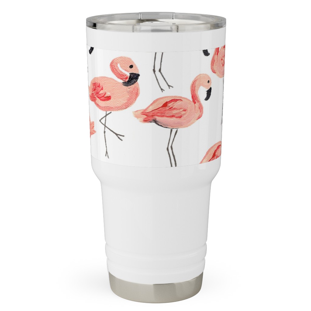 Flamingo Tumbler, 40 Oz Tumbler with Handle and Straw, Flamingo