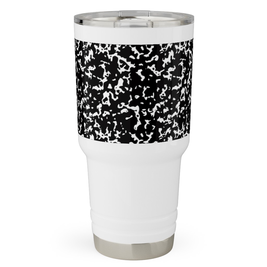 Composition Notebook - Black and White Travel Tumbler, 30oz, Black