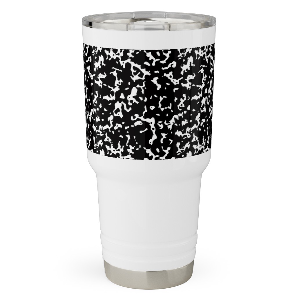 Composition Notebook - Black and White Travel Tumbler, 30oz, Black, Black