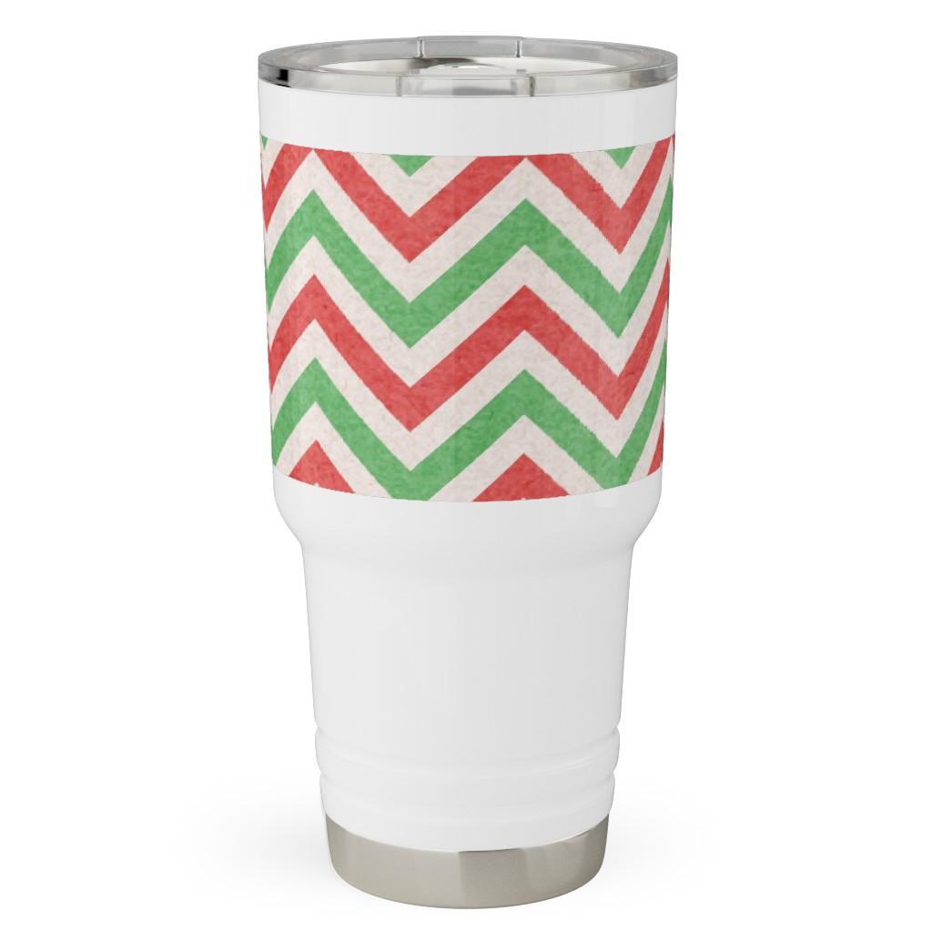 Mottled Holiday Zigzags Travel Tumbler, 30oz, Multicolor