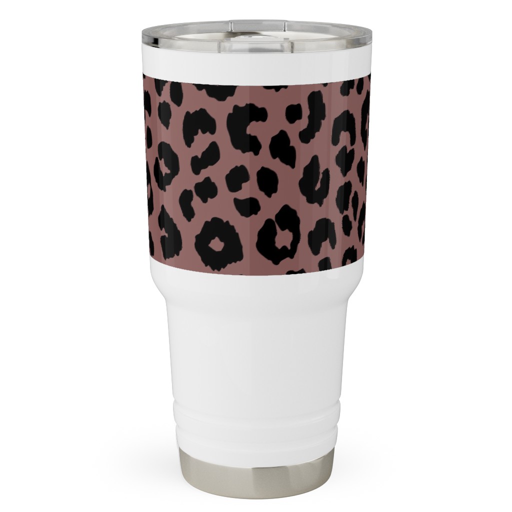 Leopard - Pale Mauve Travel Tumbler, 30oz, Pink