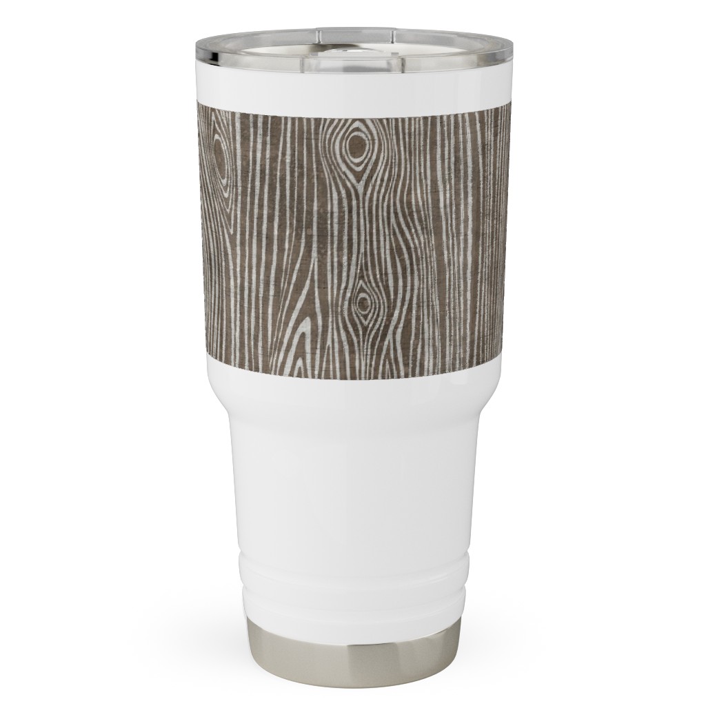 Woodgrain Driftwood Travel Tumbler, 30oz, Brown, Ash