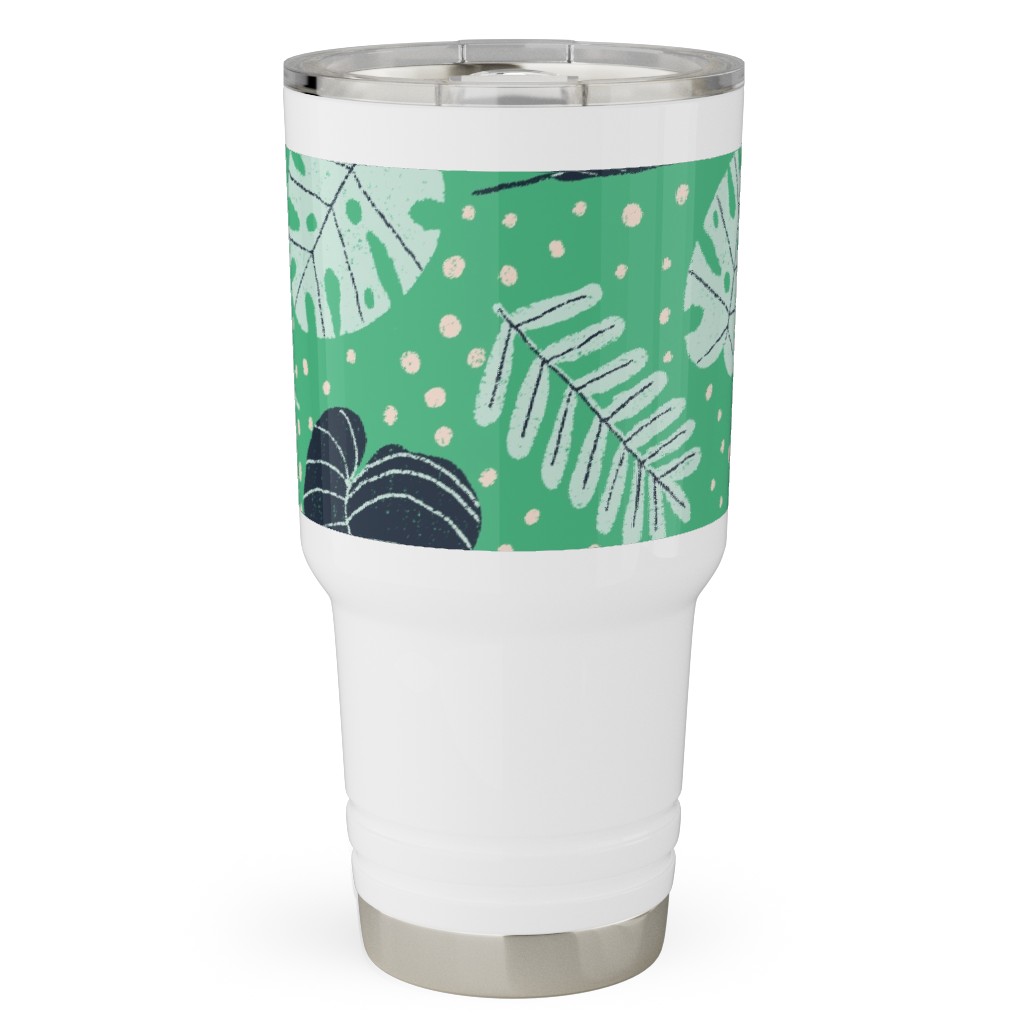 Leafy Jungle - Green Travel Tumbler, 30oz, Green