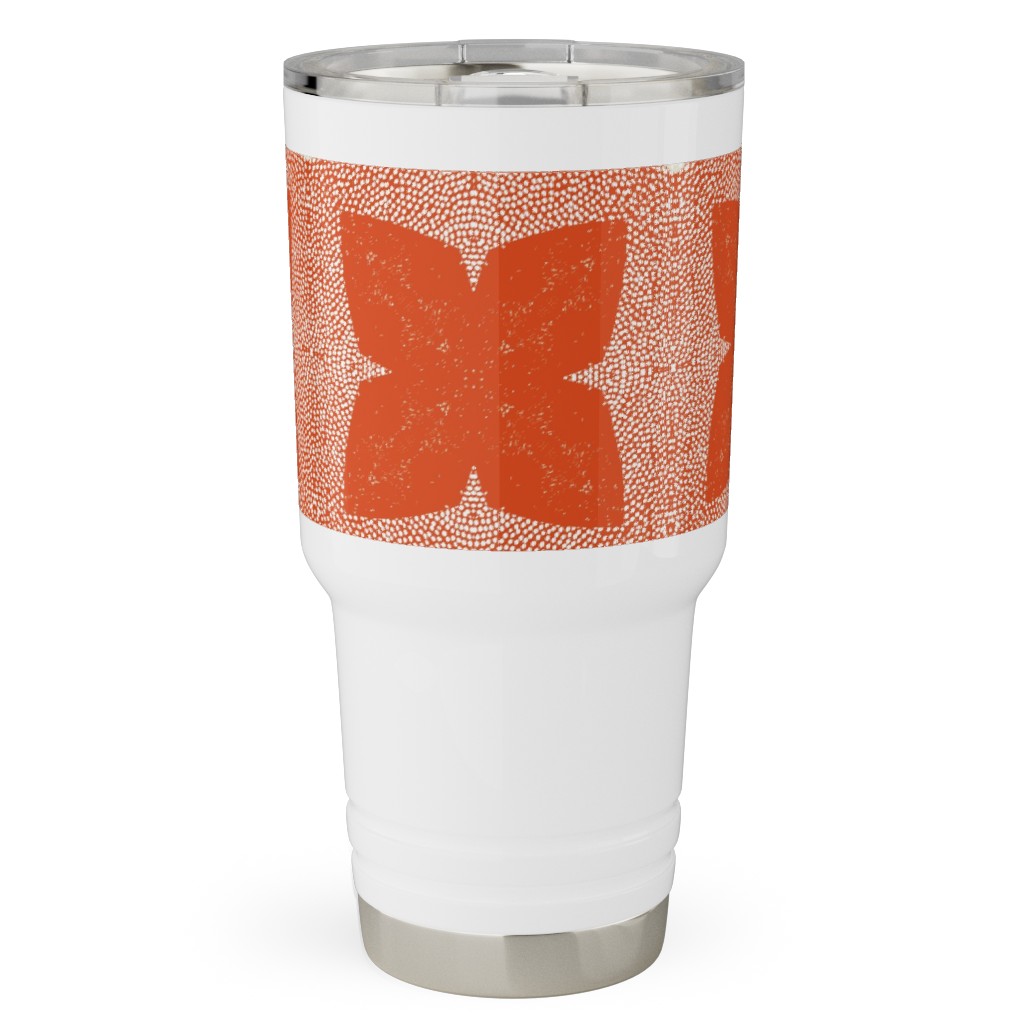Red Geo Garden - Red Travel Tumbler, 30oz, Red, Red
