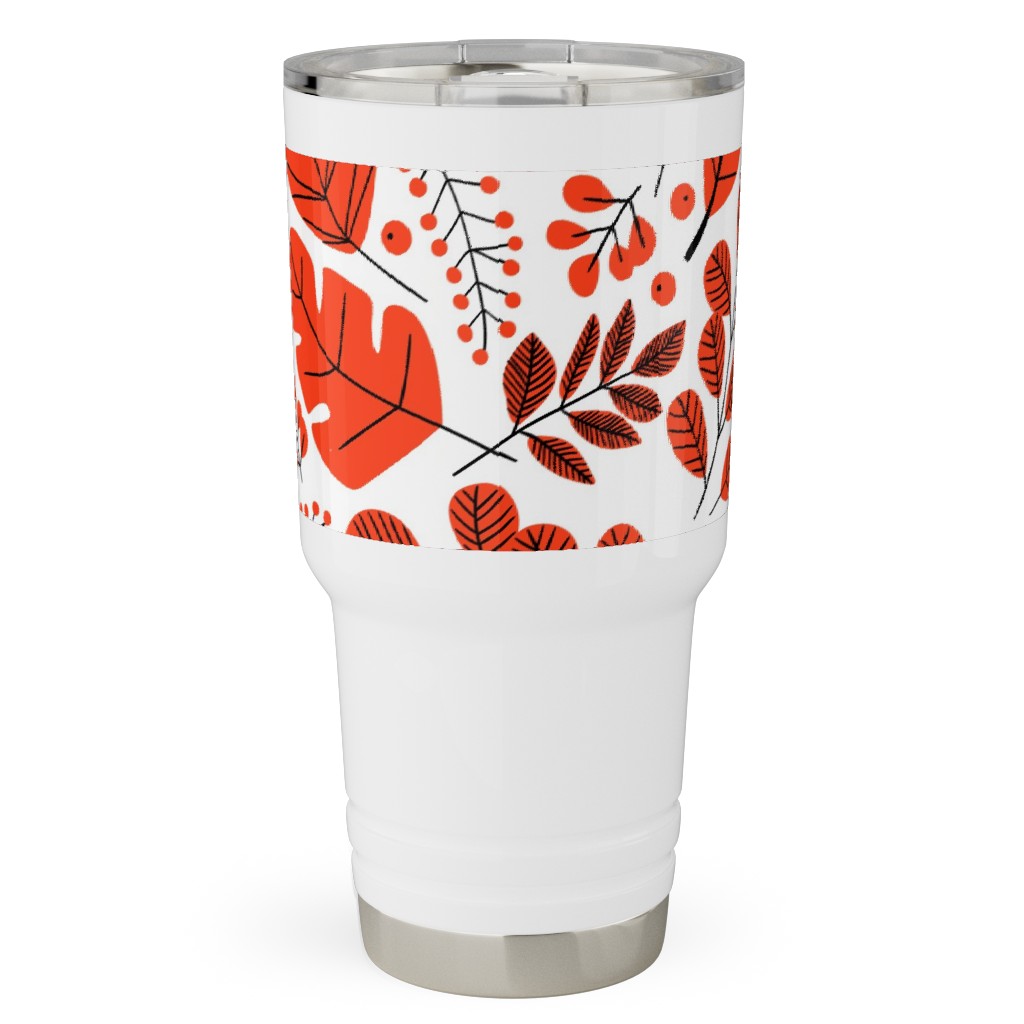 Red Leaves Travel Tumbler, 30oz, Red