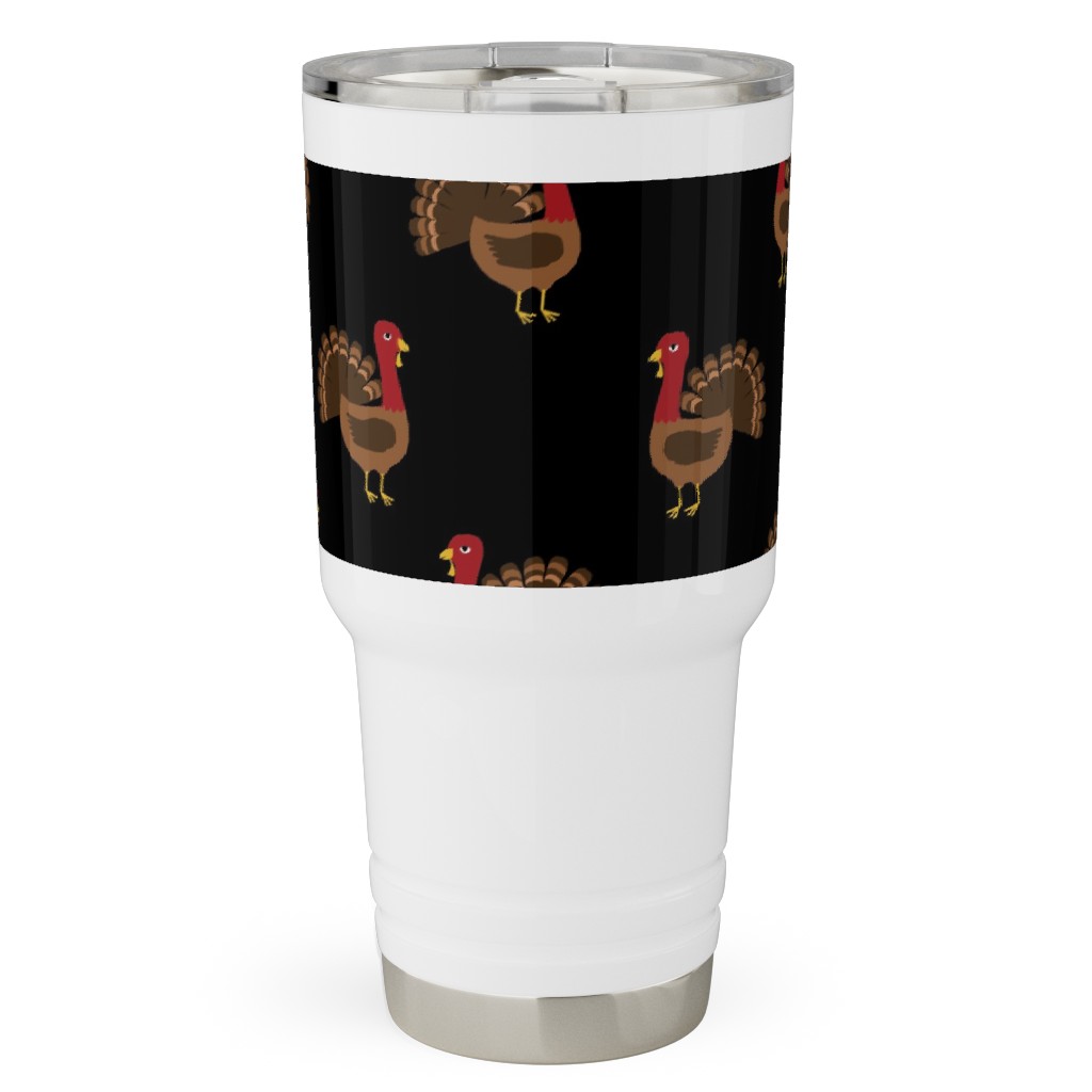 Turkey Toss Travel Tumbler, 30oz, Black, Rich Black