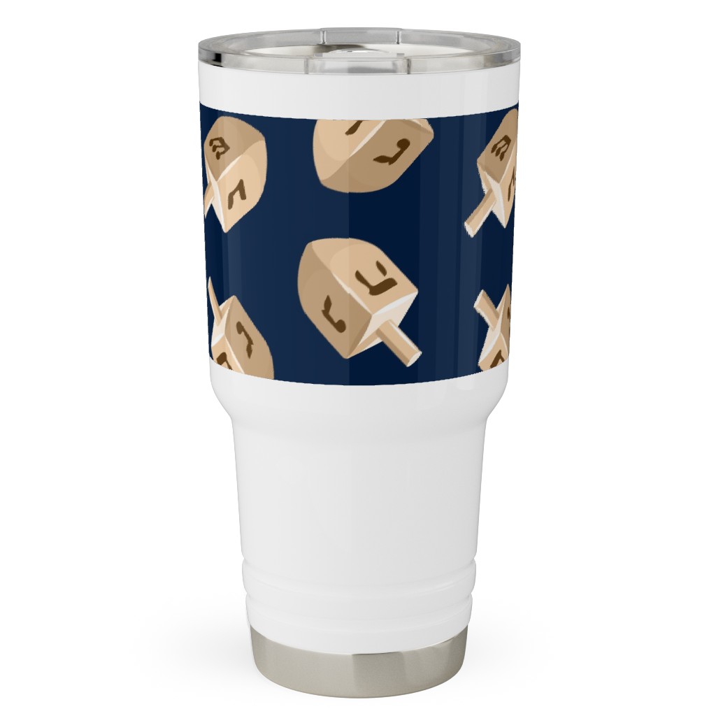 Dreidels Travel Tumbler, 30oz, Blue, Park Night