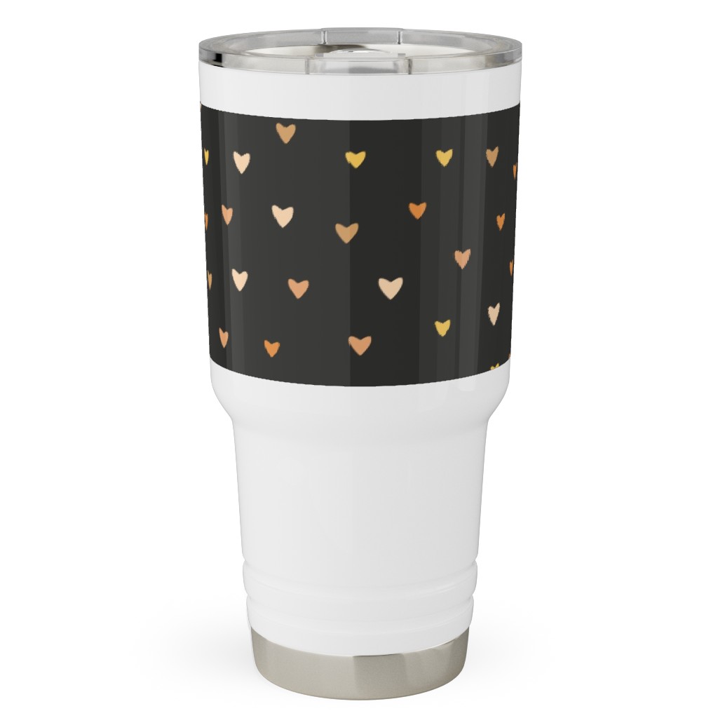 Bronze Hearts - Black Travel Tumbler, 30oz, Black