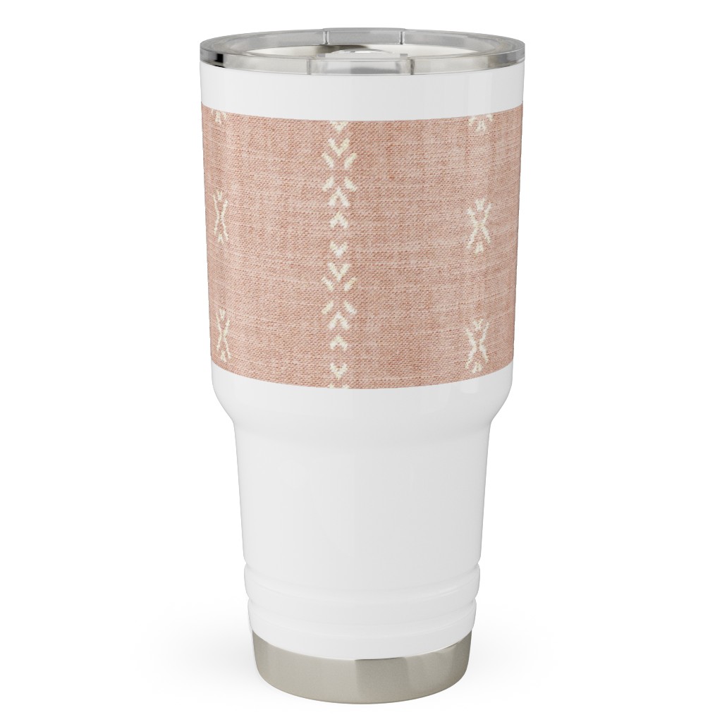 Playa Tribal Stripe - Pink Travel Tumbler, 30oz, Pink