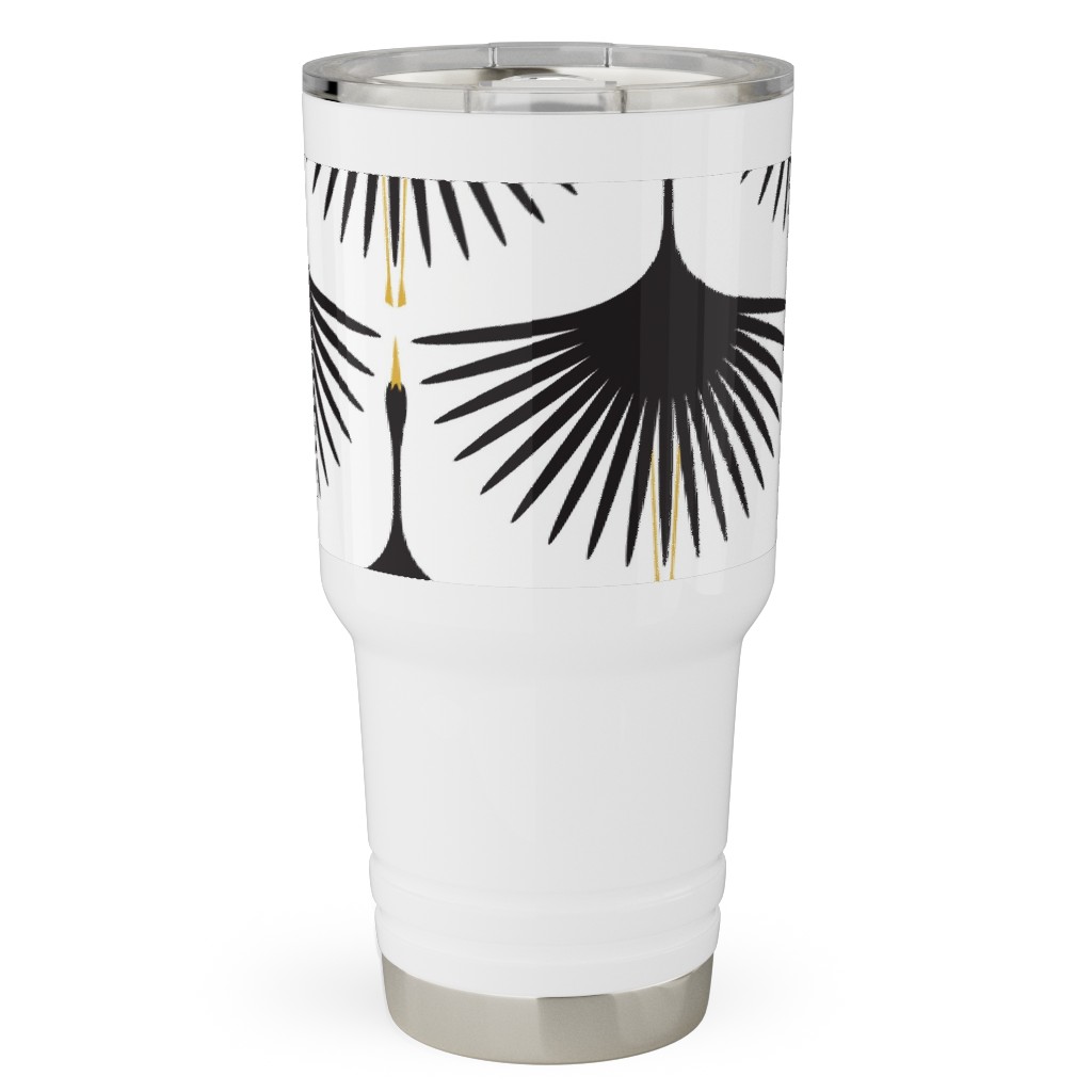 Art Deco Swans Travel Tumbler, 30oz, White