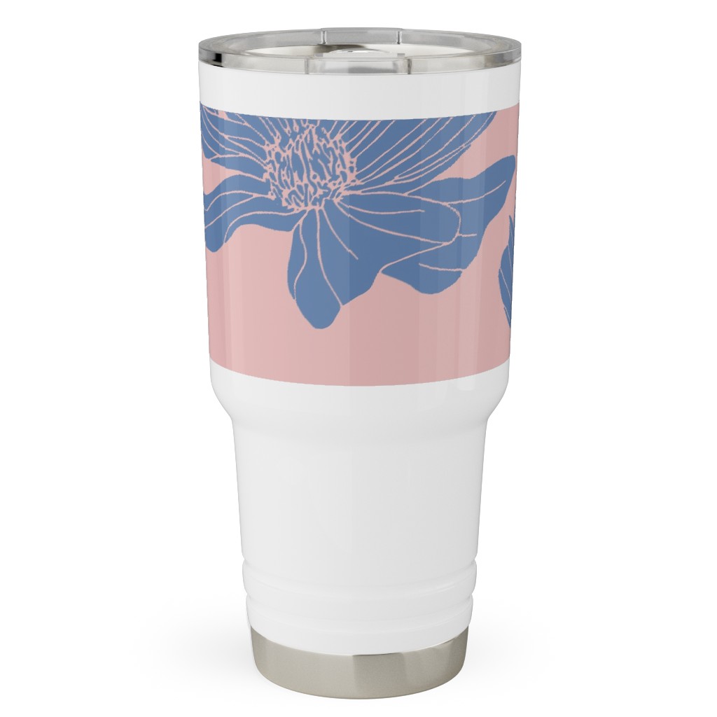 Poppies Travel Tumbler, 30oz, Pink, Bright Pink