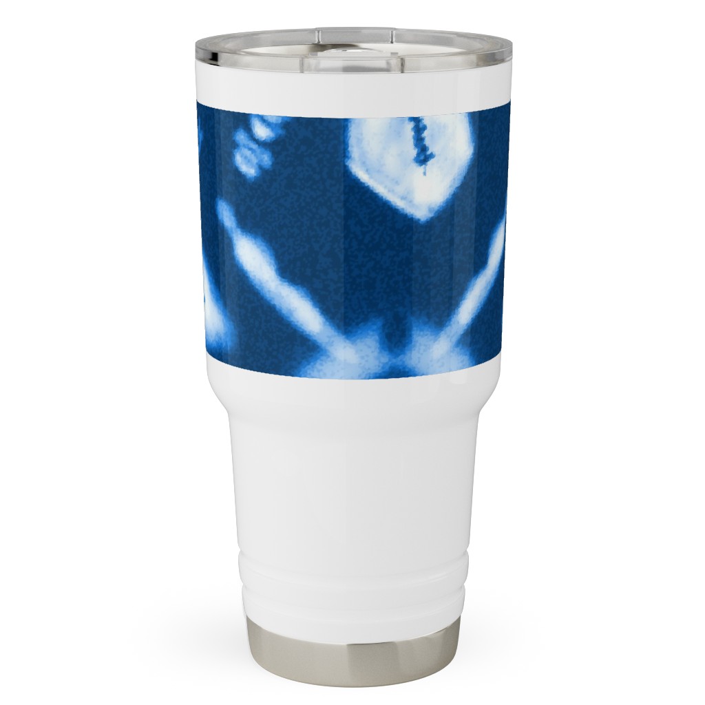 Shibori Flowers Travel Tumbler, 30oz, Blue