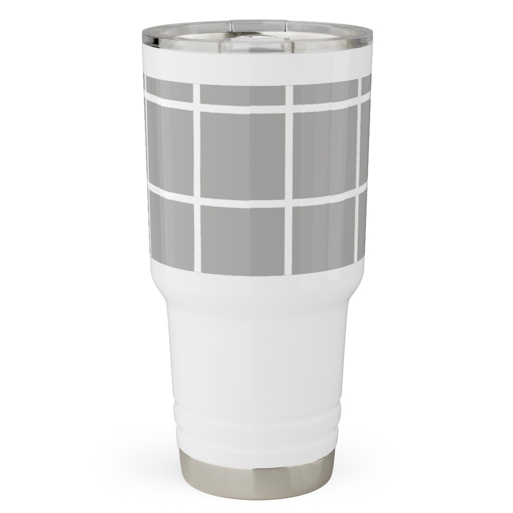 Window Pane Travel Tumbler, 30oz, Gray