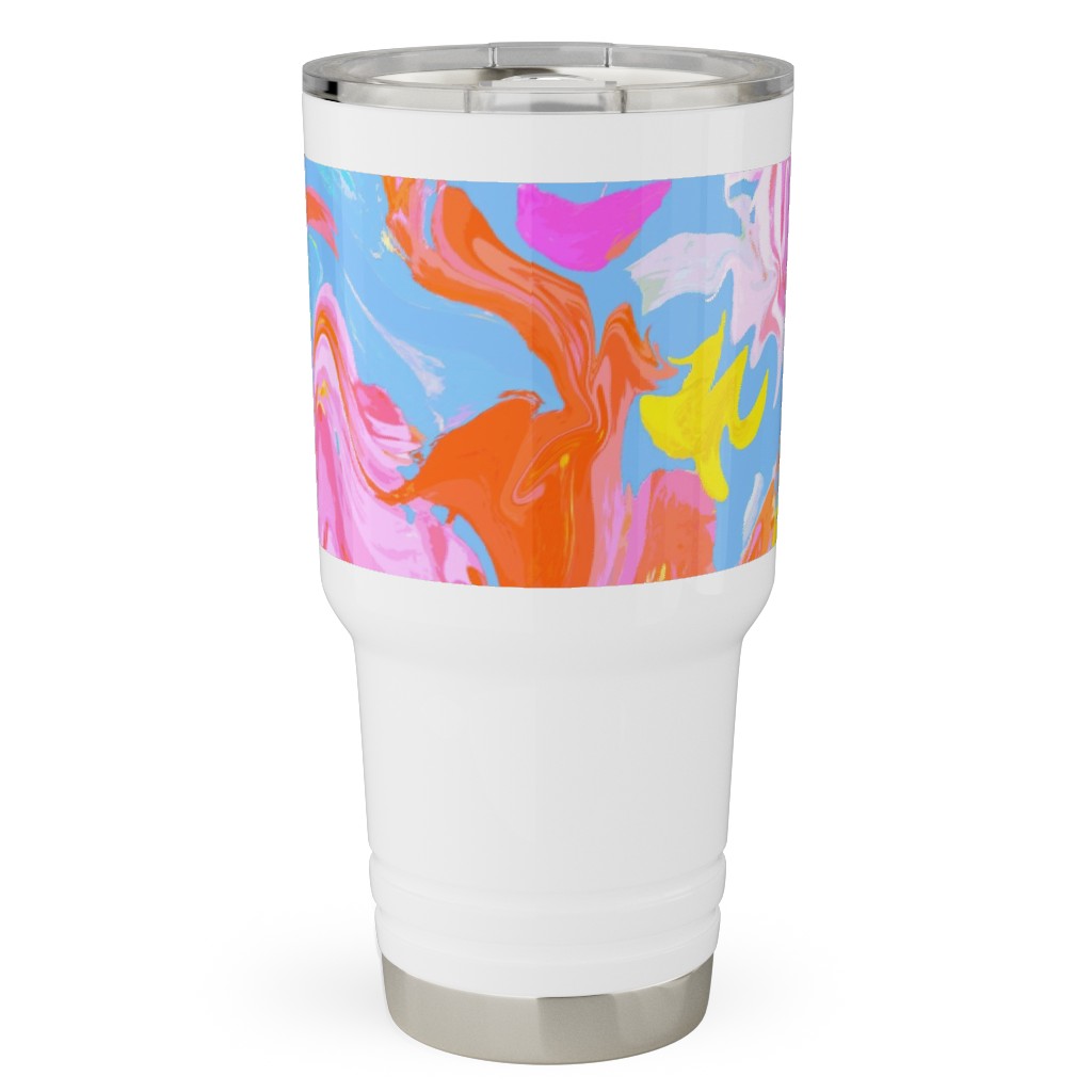 Summer Splash Travel Tumbler, 30oz, Multicolor