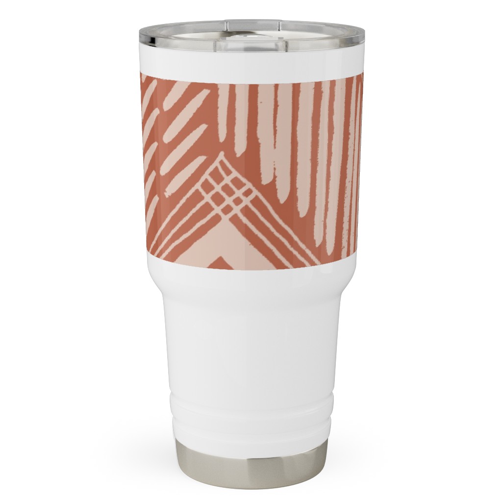 Neutral Retreat - Terracotta Travel Tumbler, 30oz, Pink, Bright Pink