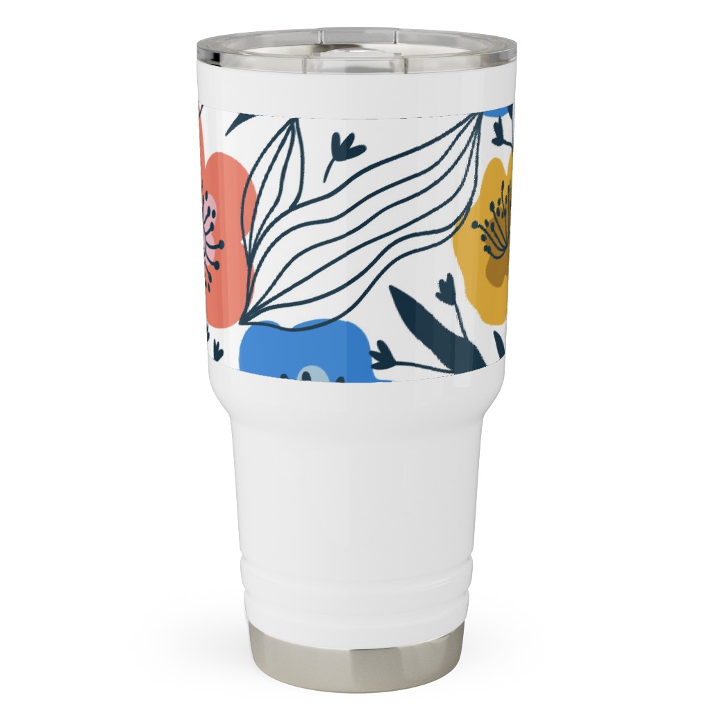 Colorful Flowers - Multi Travel Tumbler, 30oz, Multicolor