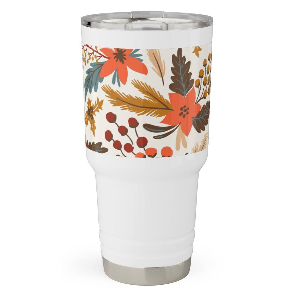 Christmas Flowers - Multi Travel Tumbler, 30oz, Multicolor