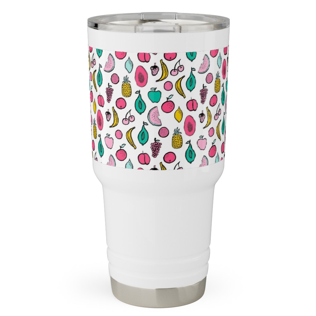 Summer Tropical Fruits - Multi Travel Tumbler, 30oz, Multicolor