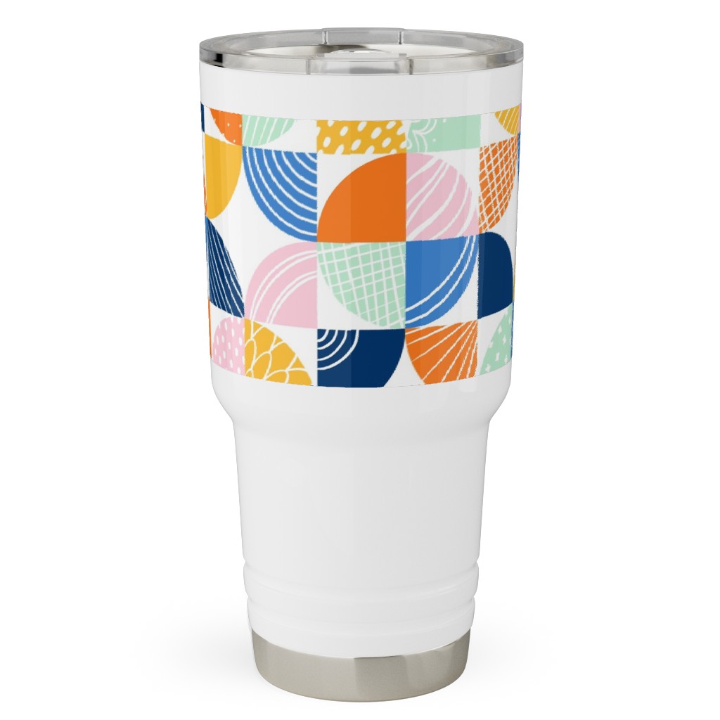 Modern Quilt Pattern - Multi Travel Tumbler, 30oz, Multicolor