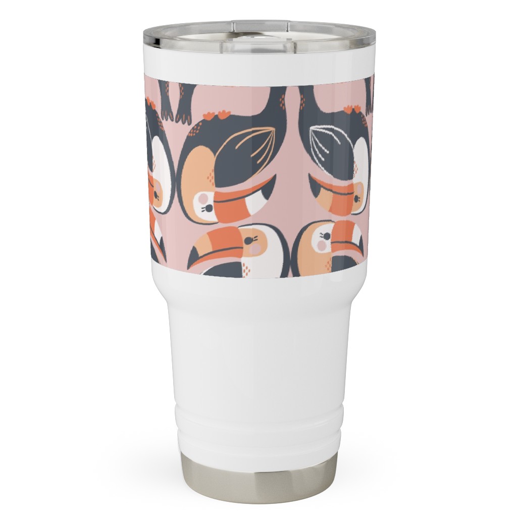 Toucan Stack - Pink Travel Tumbler, 30oz, Pink
