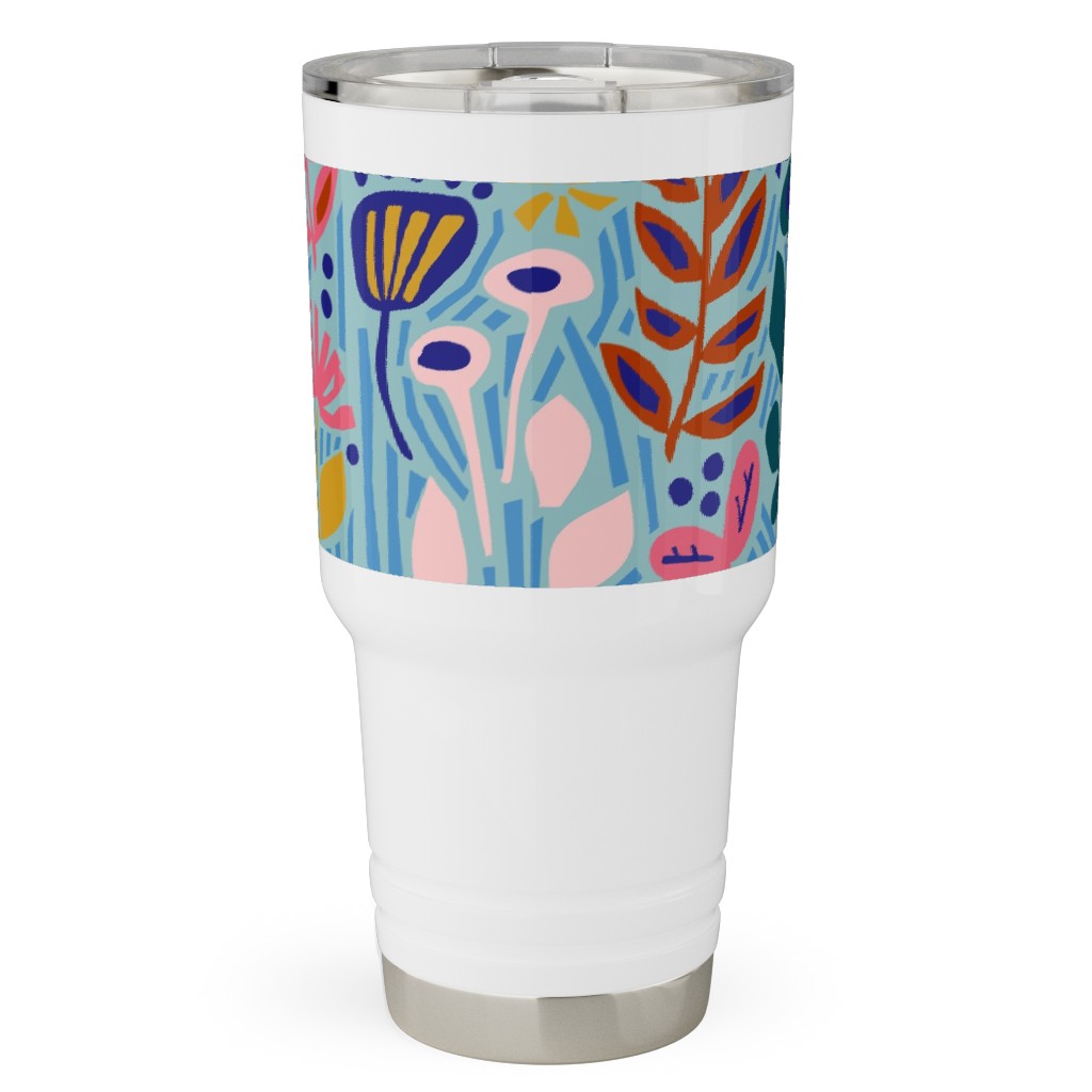 Paper Cut Floral Garden Travel Tumbler, 30oz, Multicolor