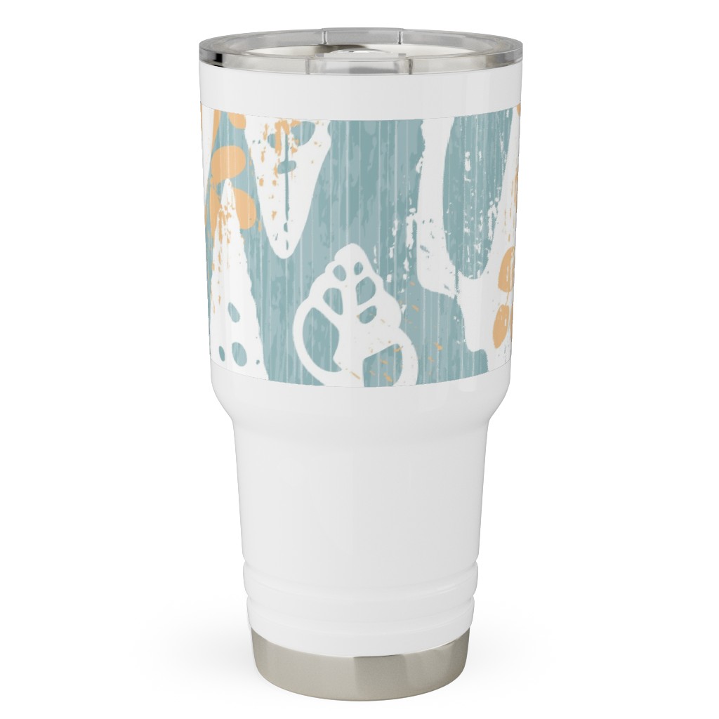 Beach Sunrise - Blue Travel Tumbler, 30oz, Blue