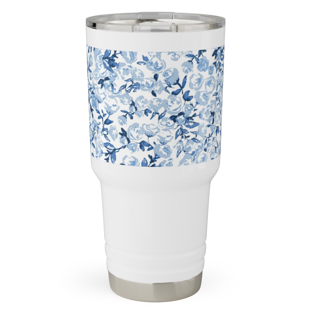 a Thousand Roses - Blue Travel Tumbler, 30oz, Blue, True Blue