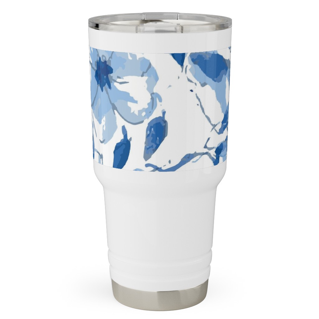 the Flow of the Garden - Blue Travel Tumbler, 30oz, Blue, True Blue