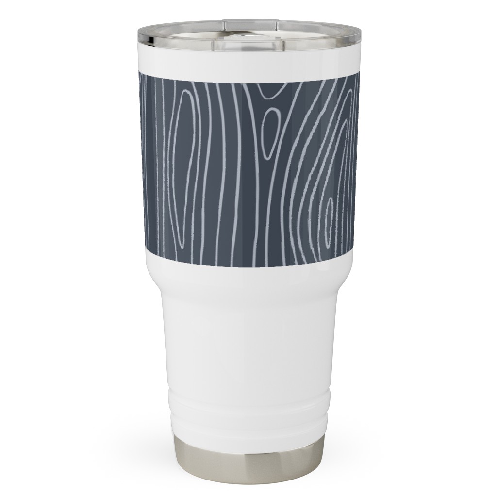 Wood Grain Travel Tumbler, 30oz, Blue