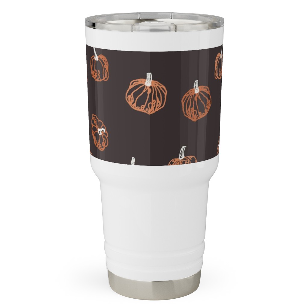 Pumpkins Travel Tumbler, 30oz, Brown