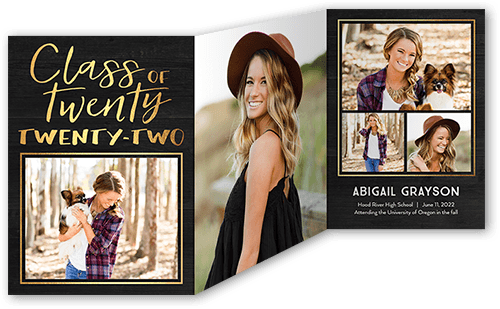 Shiny Class 5x7 Tri-Fold Graduation Announcements | Shutterfly